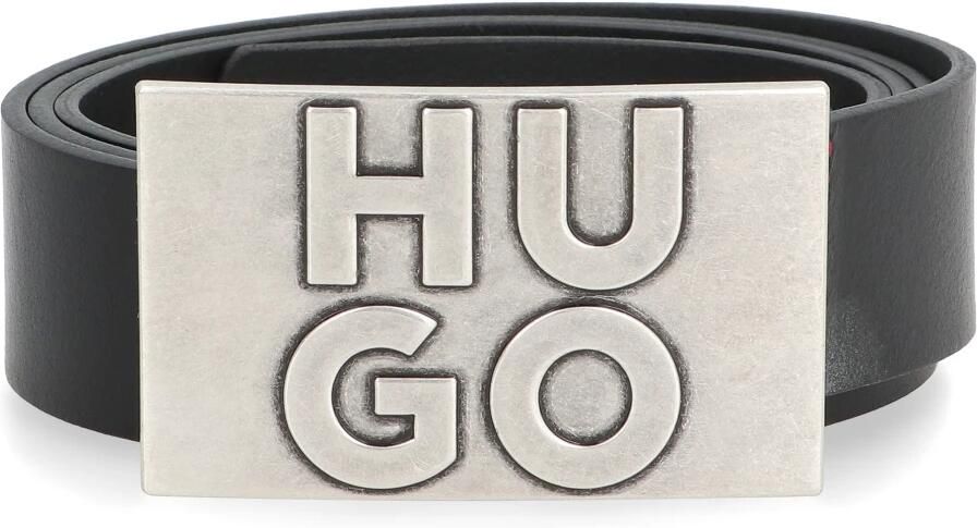 HUGO Leren riem Gunter_Sz35 Met merkembleem van