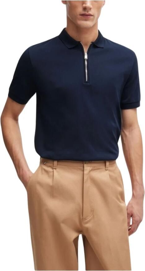 Boss Slim fit poloshirt met labeldetail model 'Polston'