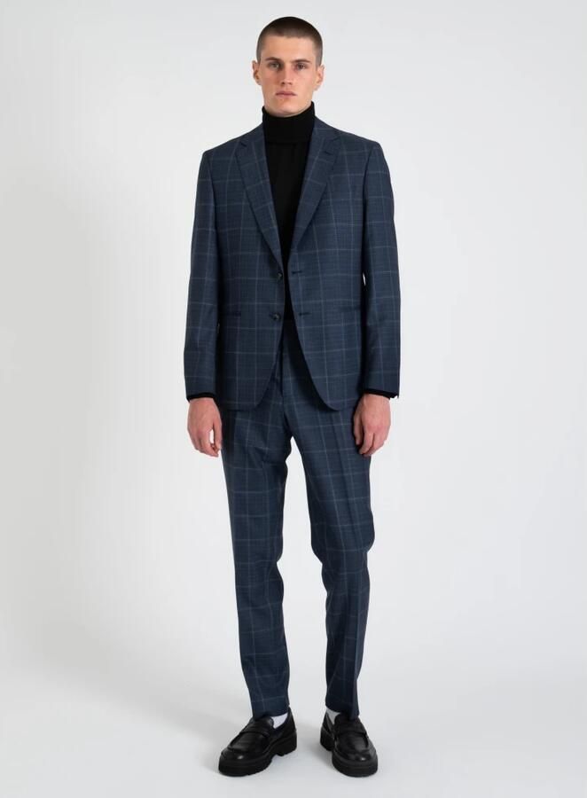 Boss Slim fit colbert met rasterruit model 'Huge' - Foto 2