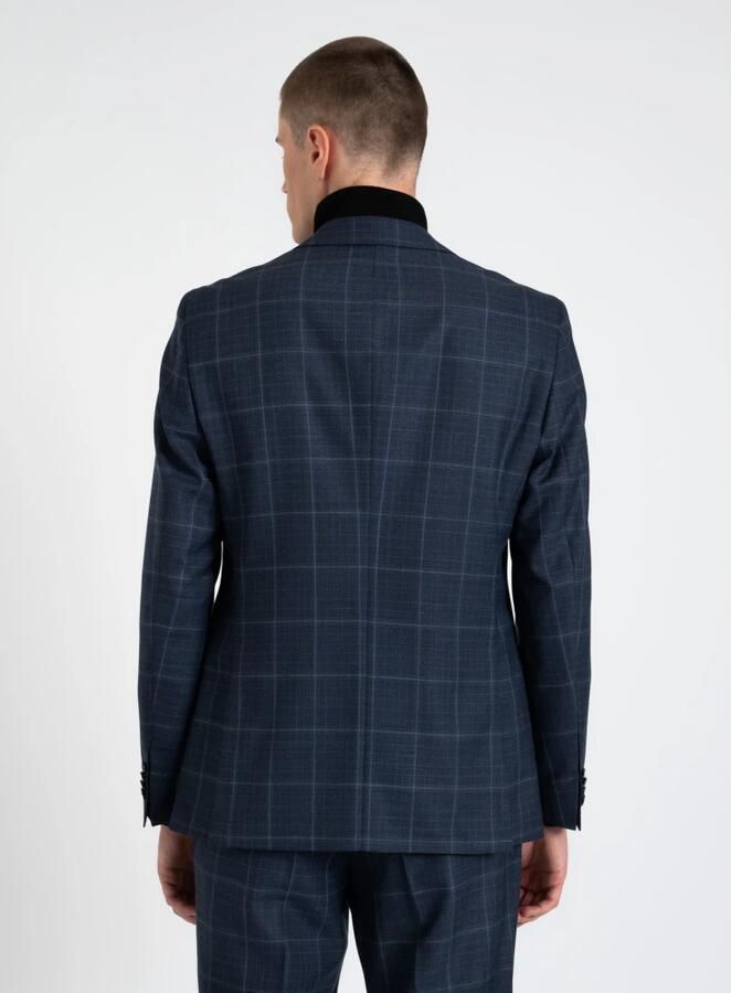 Boss Slim fit colbert met rasterruit model 'Huge' - Foto 3