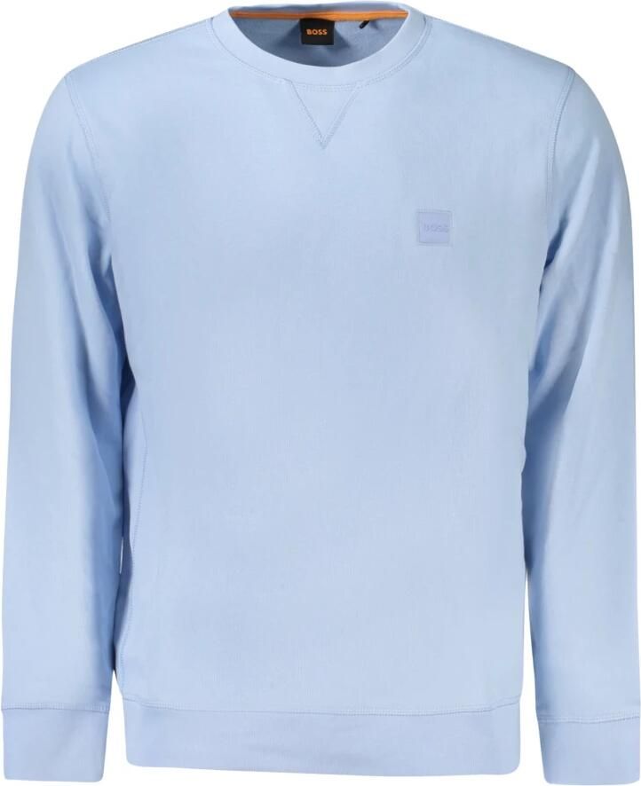 Hugo Boss Blauwe Sweater Ronde Hals Katoen Blue Heren