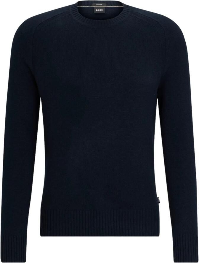 Boss Pullover van kasjmier met ronde hals model 'Maglio' - Foto 4