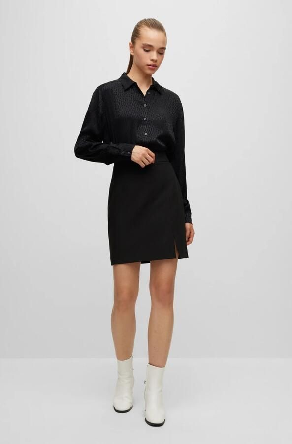 HUGO Minirok met loopsplit model 'ROVANI'