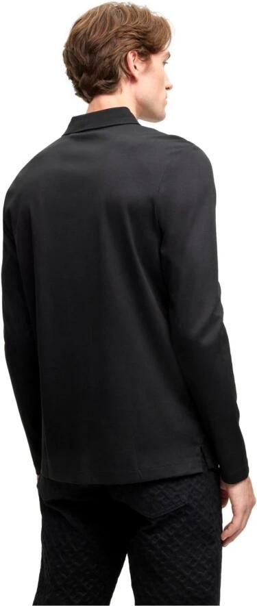Hugo Boss Lange Mouw Katoenen Polo met Logo Patch Black Heren - Foto 10