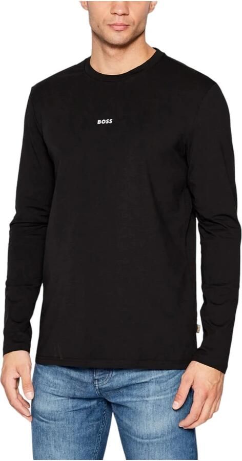 Hugo Boss Maglia regular fit in cotone elasticizzato con logo a contrasto uomo Boss Tchark 50473286 Nero Zwart Heren - Foto 10