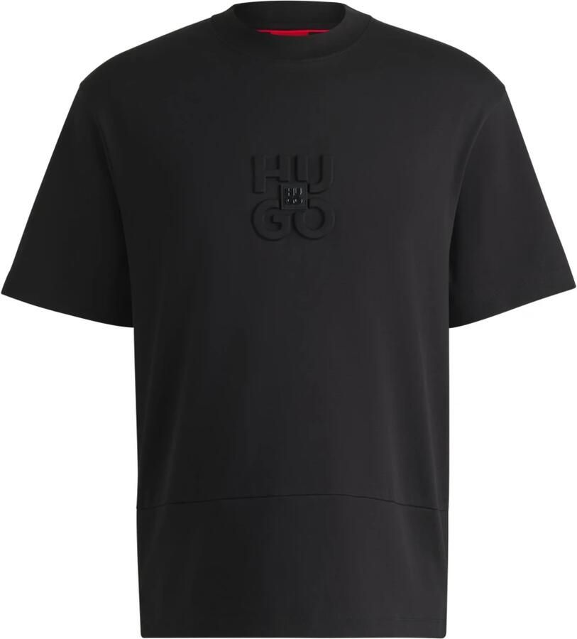 HUGO T-shirt met geribde ronde hals model 'Debostac' - Foto 6