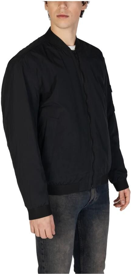 Hugo Boss Zwarte Zip-Up Jas Lente Zomer Effen Black Heren - Foto 2