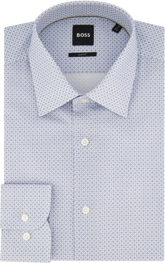 Hugo Boss Lichtblauw Slim Fit Business Overhemd Multicolor Heren