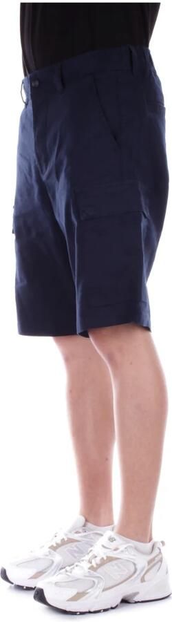 Boss Orange Regular fit linnen korte broek met cargozakken model 'Sisla' - Foto 5