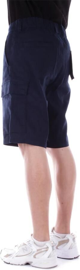 Boss Orange Regular fit linnen korte broek met cargozakken model 'Sisla' - Foto 3