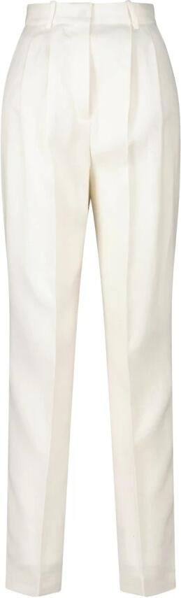 Hugo Boss Linnen Mix High-Waist Tefike Broek White Dames