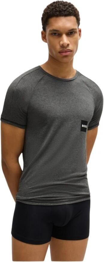 Boss T-shirt met labelprint en ronde hals - Foto 3