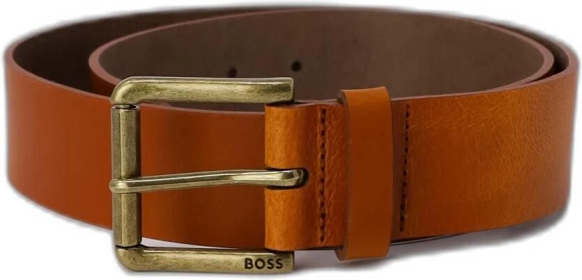 Hugo Boss Leren Herenriem Herfst Winter Collectie Beige Heren