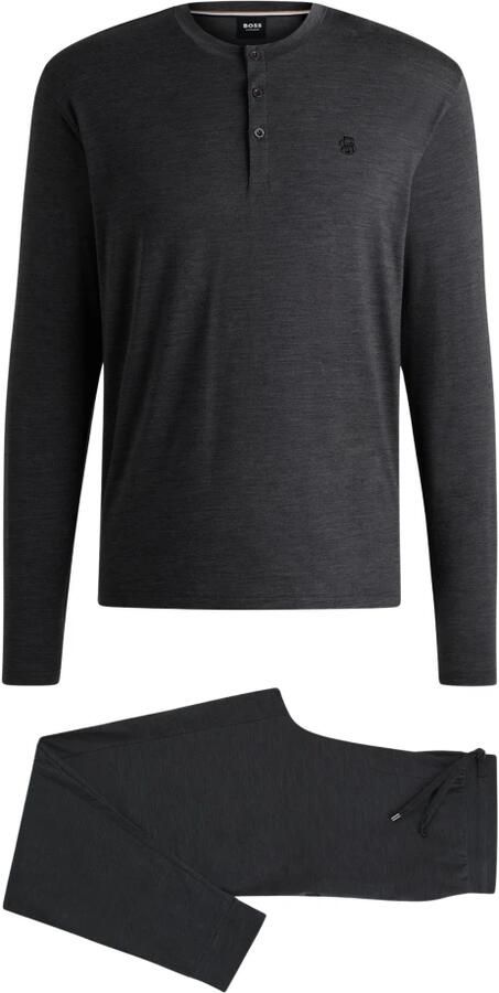 Hugo Boss Merino Long Set Grey Nachtmode Gray Heren - Foto 4
