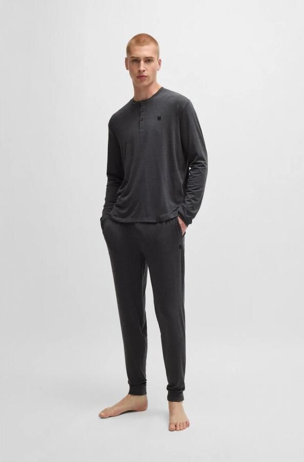 Hugo Boss Merino Long Set Grey Nachtmode Gray Heren - Foto 2