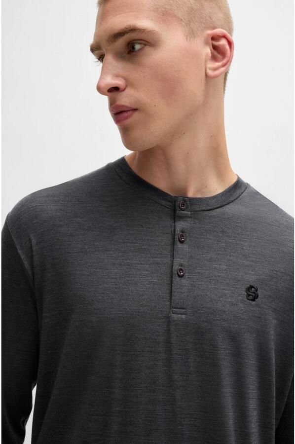 Hugo Boss Merino Long Set Grey Nachtmode Gray Heren