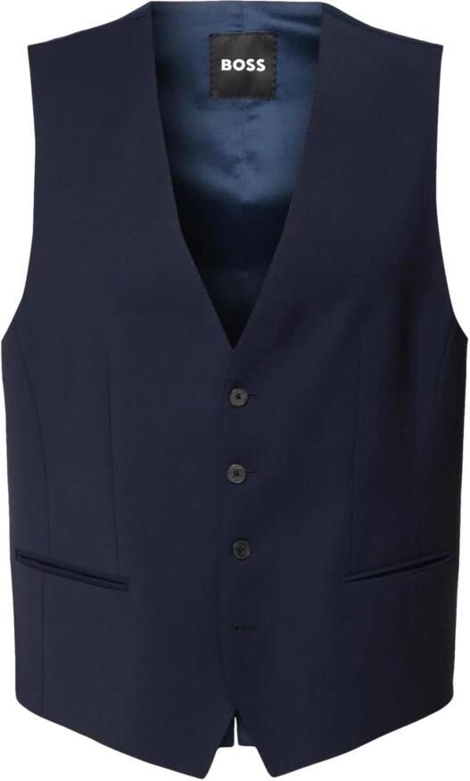 Hugo Boss Minimalistische Wolblend Herenvest Blauw Blue Heren - Foto 5