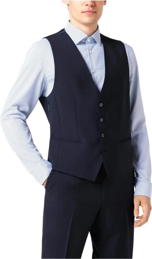 Hugo Boss Minimalistische Wolblend Herenvest Blauw Blue Heren - Foto 2