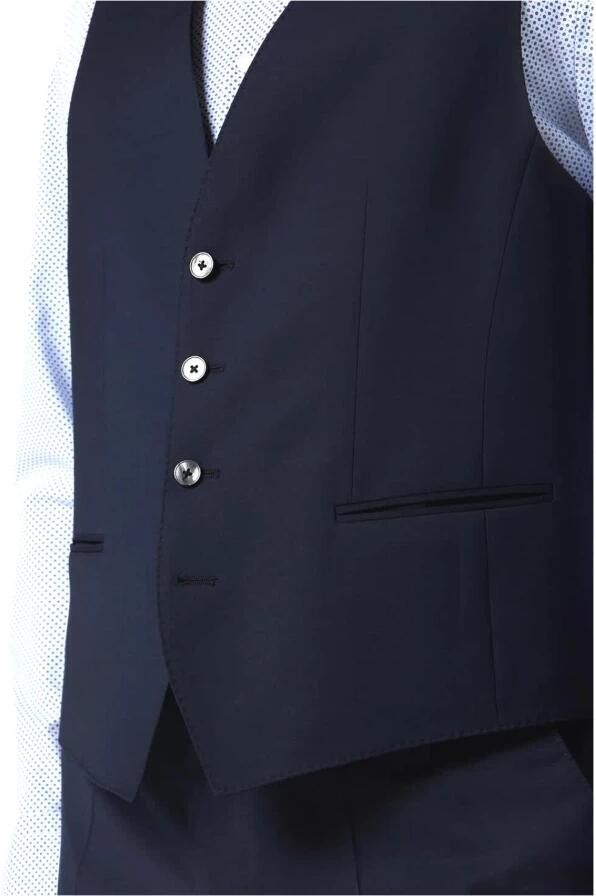 Hugo Boss Minimalistische Wolblend Herenvest Blauw Blue Heren