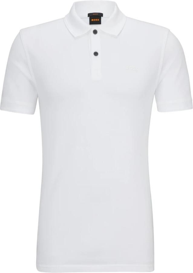 Boss Orange Slim fit poloshirt met labelprint model 'Prime' - Foto 6