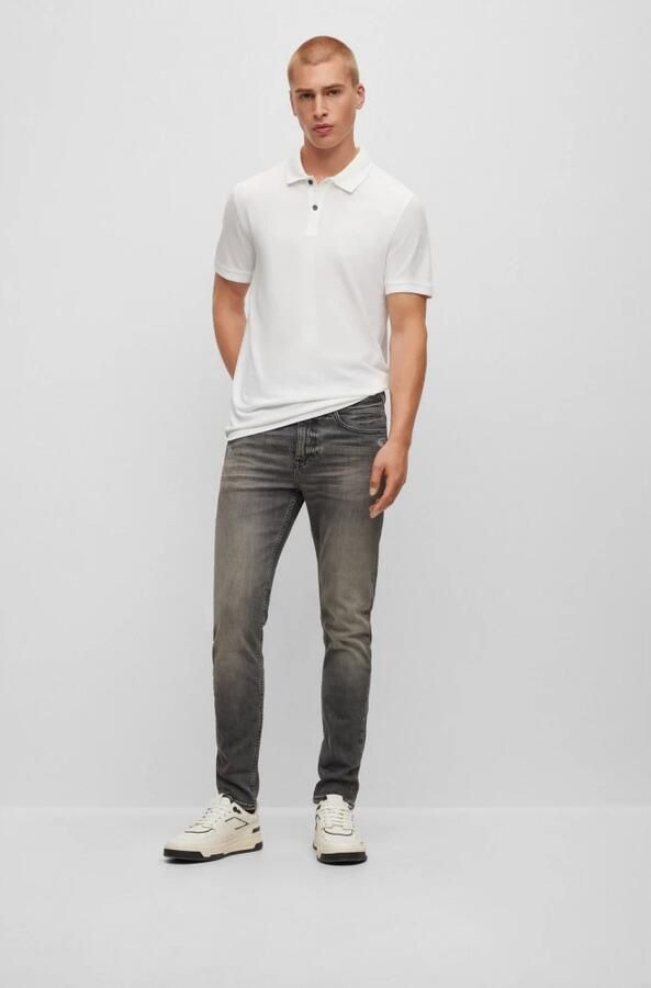 Boss Orange Slim fit poloshirt met labelprint model 'Prime' - Foto 5