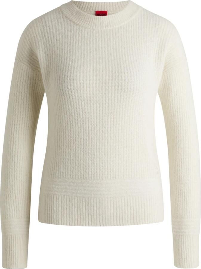 Hugo Boss Moderne Gebreide Trui met Losse Pasvorm Beige Dames