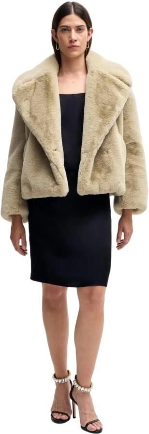 Hugo Boss Moderne Geknipte Nep Bontjas Beige Dames - Foto 3