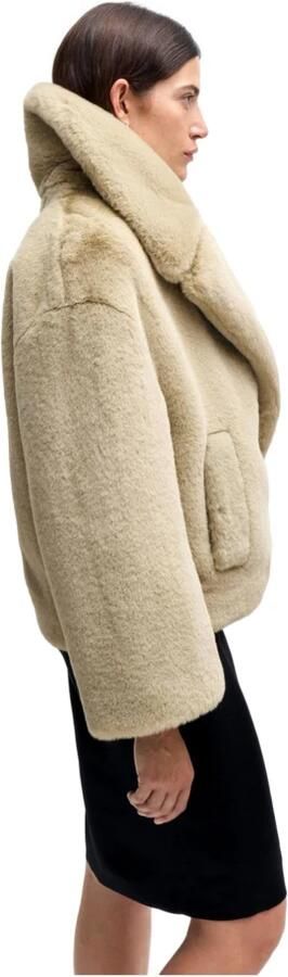 Hugo Boss Moderne Geknipte Nep Bontjas Beige Dames - Foto 5
