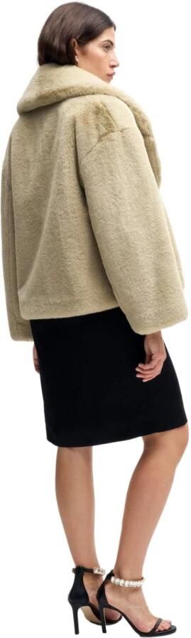 Hugo Boss Moderne Geknipte Nep Bontjas Beige Dames - Foto 4