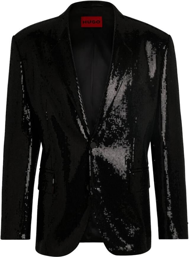 Hugo Boss Moderne pasvorm pailletten blazer Karlo244E2J Black Heren - Foto 4
