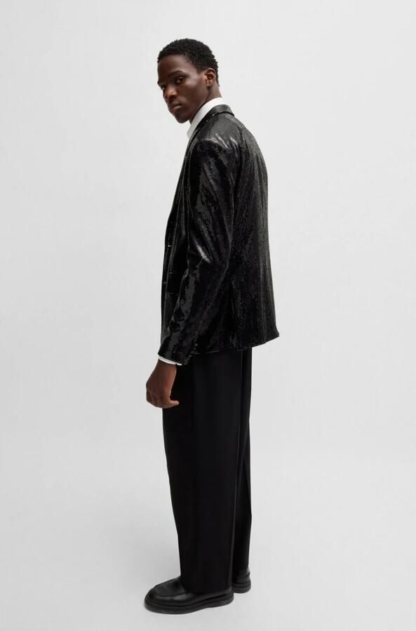Hugo Boss Moderne pasvorm pailletten blazer Karlo244E2J Black Heren - Foto 2