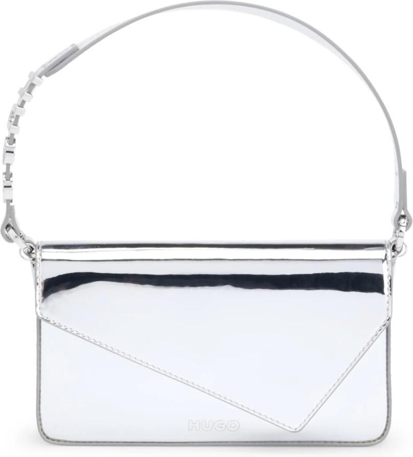 Hugo Boss Moderne Womenswear Clutch met Kettingriem Gray Dames