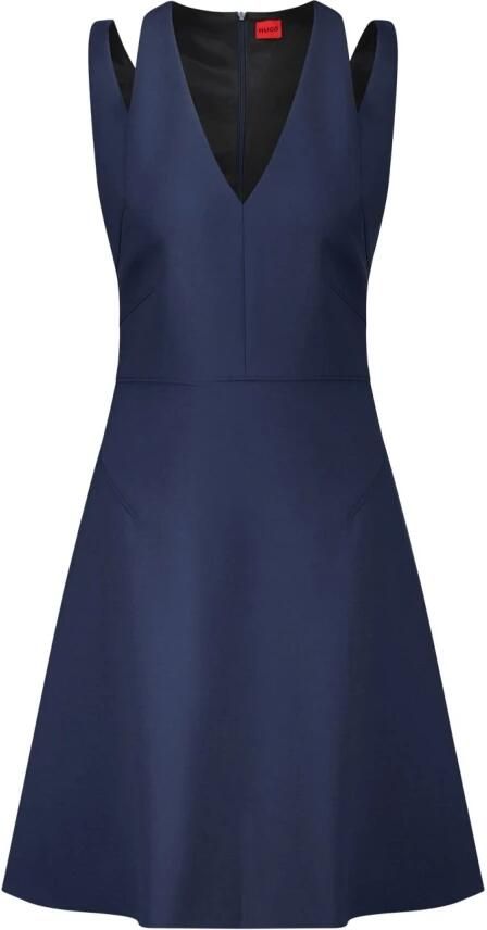 Hugo Boss Mouwloze Jurk Karnina met Cut Outs Blue Dames