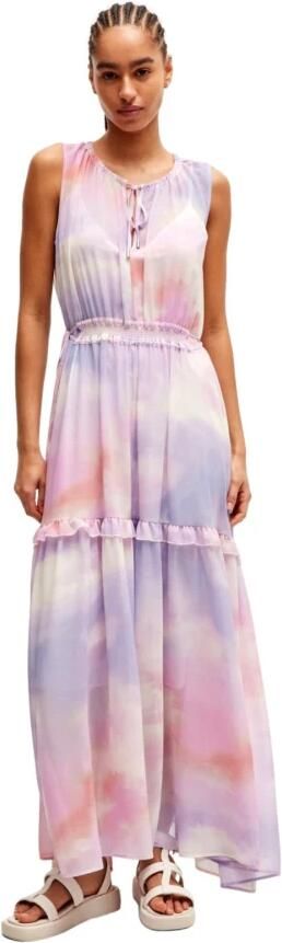 Hugo Boss Mouwloze Maxi Jurk met Print en Ruches Multicolor Dames - Foto 3