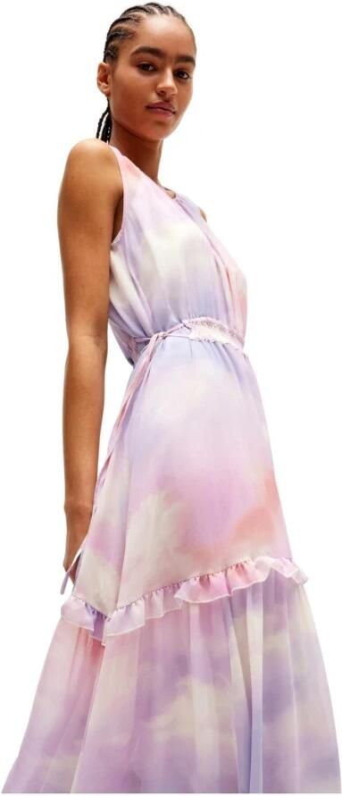 Hugo Boss Mouwloze Maxi Jurk met Print en Ruches Multicolor Dames - Foto 2