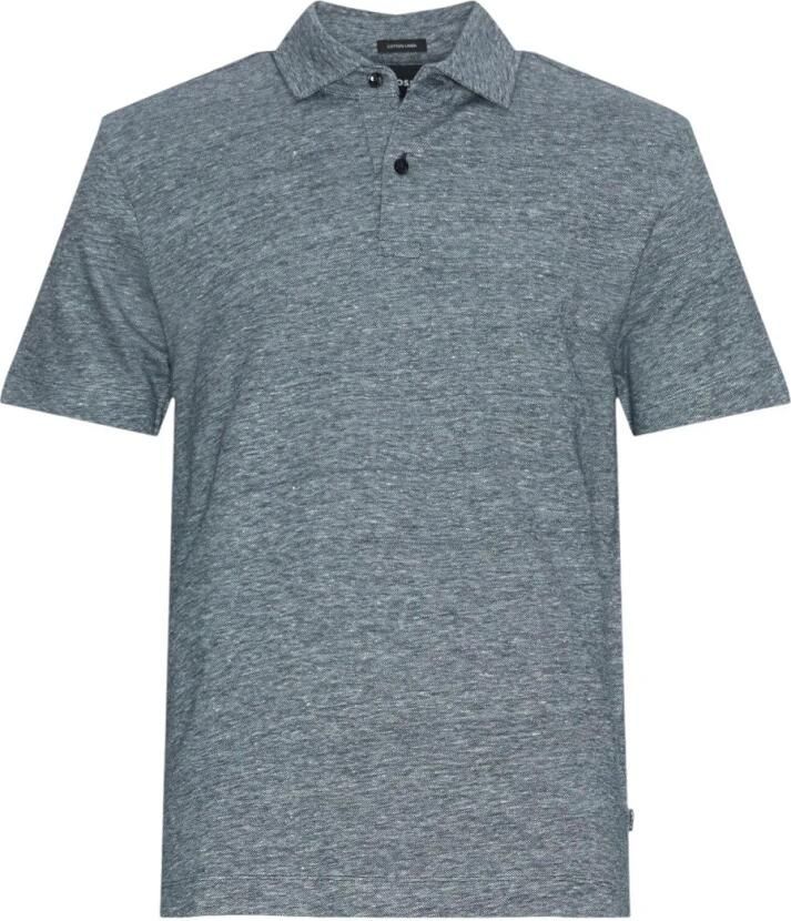 Boss Poloshirt van een mix van linnen en katoen model 'Press'