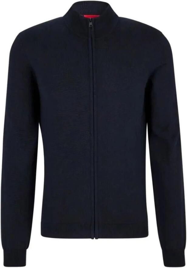 HUGO Gebreid jack van scheerwol met ritssluiting model 'San Jorge'