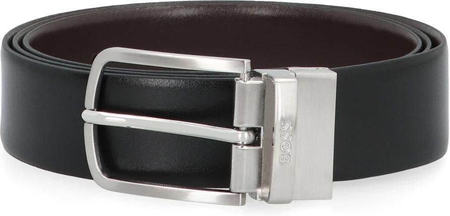 Hugo Boss Omkeerbare leren riem met zilverkleurige gesp Black Heren - Foto 3