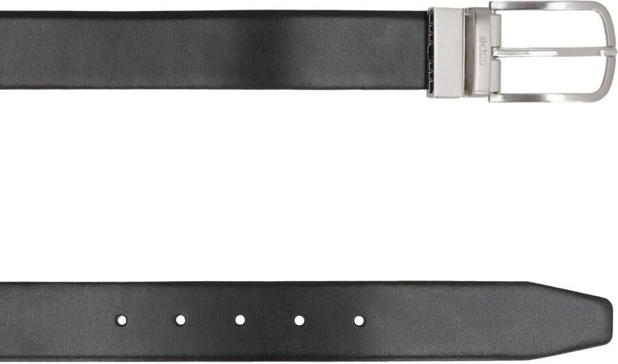 Hugo Boss Omkeerbare leren riem met zilverkleurige gesp Black Heren - Foto 2