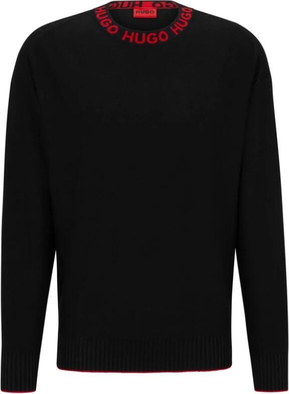 HUGO Gebreide pullover met contraststrepen model 'Smarlo'