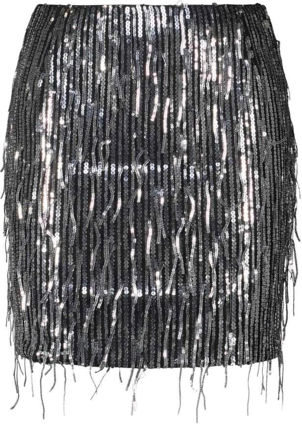 Hugo Boss Paillet Mini Rok Gouden Twenties Stijl Black Dames