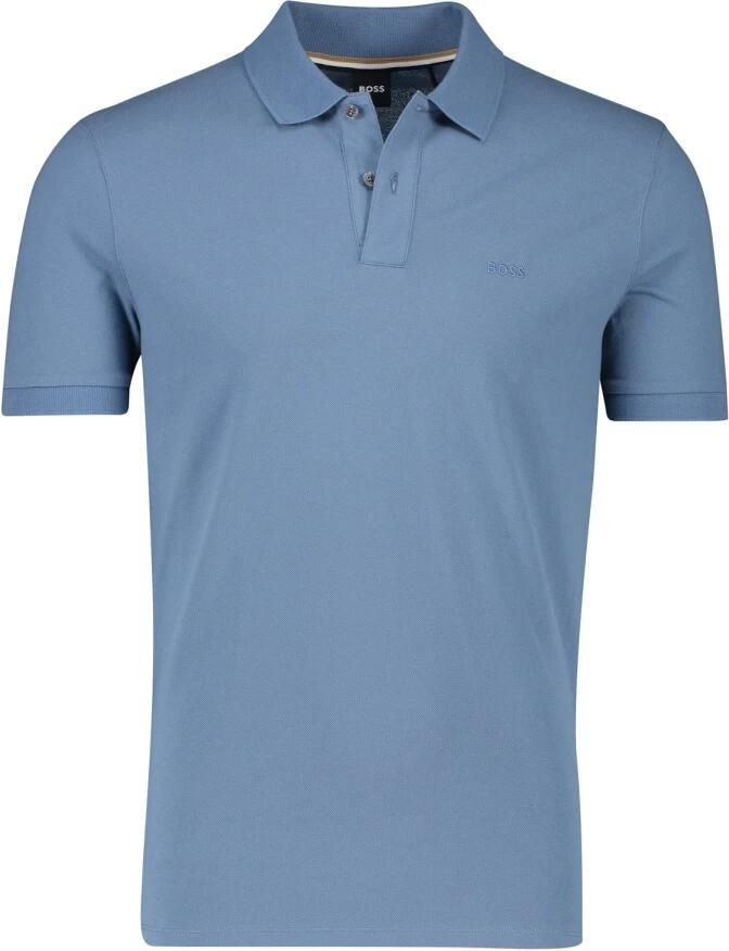 BOSS regular fit polo Pallas met logo light pastel blue