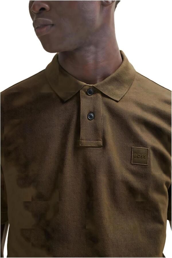 Hugo Boss Geborduurd Poloshirt met Twee-Knoopsluiting Green Heren - Foto 5