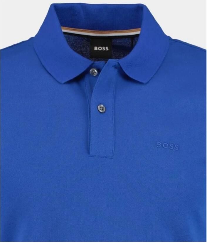 Hugo Boss Geborduurd Logo Katoenen Poloshirt Blue Heren - Foto 2