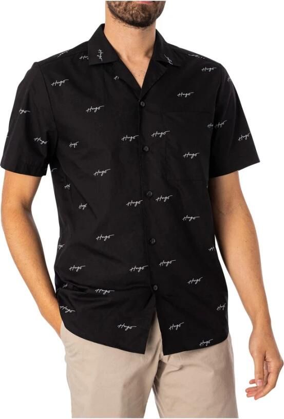 HUGO Vrijetijdsoverhemd met all-over motief model 'Ellino'