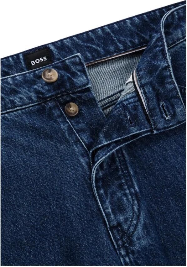 Hugo Boss Relaxed fit katoenen jeans met achterlogo Blue Heren