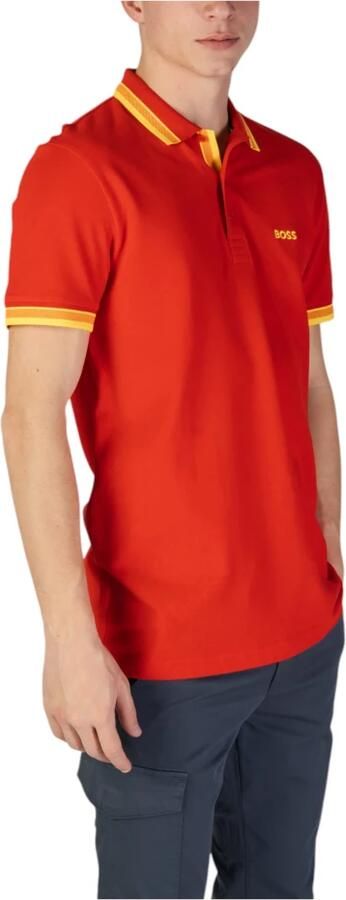 Hugo Boss Katoenen polo met korte mouwen Red Heren