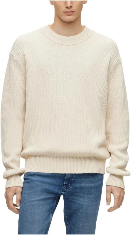 Boss Orange Gebreide pullover met labelpatch model 'Kecol'