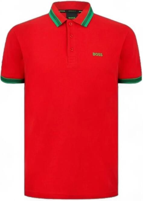 Hugo Boss Rood Katoenen Poloshirt Herfst Winter Red Heren