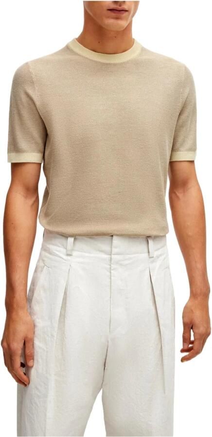 Boss T-shirt met structuurmotief model 'Tantino' - Foto 3